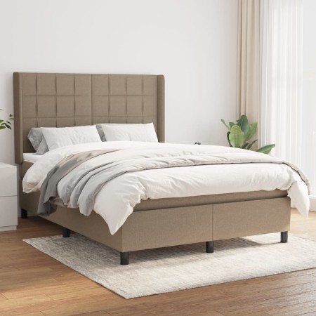 Cama box spring con colchón tela gris taupe 140x200 cm de vidaXL, Camas y somieres - Ref: Foro24-3131437, Precio: 523,25 €, D...