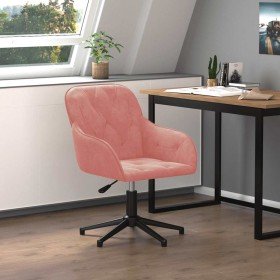 Silla de oficina giratoria de terciopelo rosa en Sillas de oficina | Comprar online en Foru.es