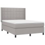 Cama box spring con colchón tela gris claro 140x200 cm de vidaXL, Camas y somieres - Ref: Foro24-3131433, Precio: 495,30 €, D...