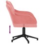 Silla de oficina giratoria de terciopelo rosa en Sillas de oficina | Comprar online en Foru.es