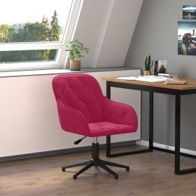 Silla de oficina giratoria de terciopelo rojo tinto en Sillas de oficina | Comprar online en Foru.es