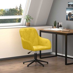 Silla de oficina giratoria de terciopelo amarillo en Sillas de oficina | Comprar online en Foru.es