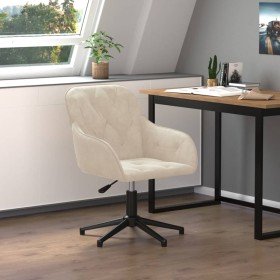 Silla de oficina giratoria de terciopelo color crema en Sillas de oficina | Comprar online en Foru.es