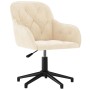 Silla de oficina giratoria de terciopelo color crema en Sillas de oficina | Comprar online en Foru.es