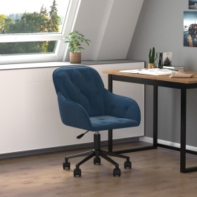 Silla de oficina giratoria terciopelo azul en Sillas de oficina | Comprar online en Foru.es