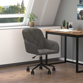 Silla de oficina giratoria de terciopelo gris oscuro en Sillas de oficina | Comprar online en Foru.es