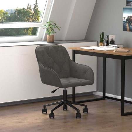 Silla de oficina giratoria de terciopelo gris oscuro en Sillas de oficina | Comprar online en Foru.es