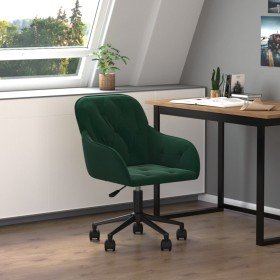 Silla de oficina giratoria de terciopelo verde oscuro en Sillas de oficina | Comprar online en Foru.es