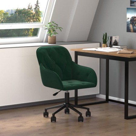 Silla de oficina giratoria de terciopelo verde oscuro en Sillas de oficina | Comprar online en Foru.es