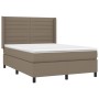 Cama box spring con colchón tela gris taupe 140x200 cm de vidaXL, Camas y somieres - Ref: Foro24-3131517, Precio: 553,61 €, D...
