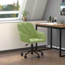 Silla de oficina giratoria de terciopelo verde claro en Sillas de oficina | Comprar online en Foru.es