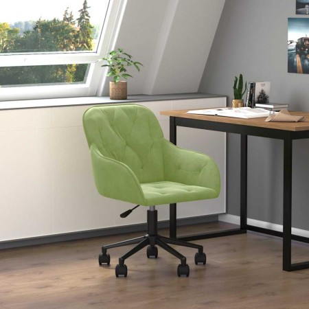 Silla de oficina giratoria de terciopelo verde claro en Sillas de oficina | Comprar online en Foru.es