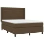 Box spring bed with dark brown fabric mattress 140x200 cm by vidaXL, Beds and slatted bases - Ref: Foro24-3131516, Price: 502...