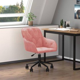 Silla de oficina giratoria de terciopelo rosa en Sillas de oficina | Comprar online en Foru.es