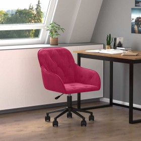 Silla de oficina giratoria de terciopelo rojo tinto en Sillas de oficina | Comprar online en Foru.es