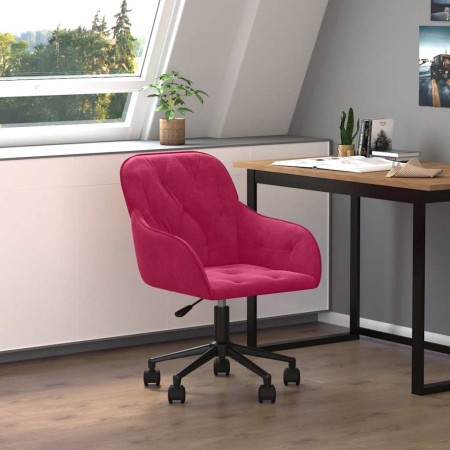 Silla de oficina giratoria de terciopelo rojo tinto en Sillas de oficina | Comprar online en Foru.es