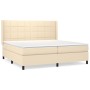 Cama box spring con colchón tela color crema 200x200 cm de vidaXL, Camas y somieres - Ref: Foro24-3131462, Precio: 607,04 €, ...