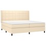 Cama box spring con colchón tela color crema 200x200 cm de vidaXL, Camas y somieres - Ref: Foro24-3131462, Precio: 607,04 €, ...