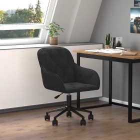 Silla de oficina giratoria de terciopelo negro en Sillas de oficina | Comprar online en Foru.es
