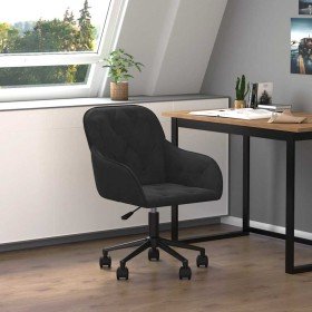 Silla de oficina giratoria de terciopelo negro en Sillas de oficina | Comprar online en Foru.es