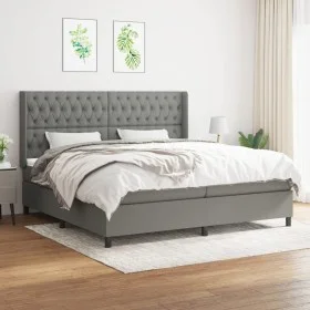 Cama box spring con colchón tela gris oscuro 200x200 cm de vidaXL, Camas y somieres - Ref: Foro24-3131698, Precio: 674,59 €, ...