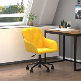 Silla de oficina giratoria de terciopelo amarillo en Sillas de oficina | Comprar online en Foru.es