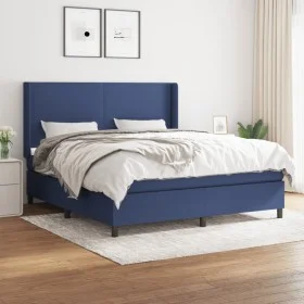 Cama box spring con colchón tela azul 160x200 cm de vidaXL, Camas y somieres - Ref: Foro24-3131287, Precio: 563,12 €, Descuen...