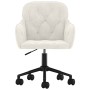Silla de oficina giratoria de terciopelo color crema en Sillas de oficina | Comprar online en Foru.es