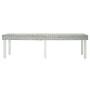 Banco madera caoba blanco y ratán Kubu natural 160x35x45 cm en Bancos | Comprar online en Foru.es