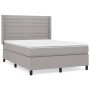 Cama box spring con colchón tela gris claro 140x200 cm de vidaXL, Camas y somieres - Ref: Foro24-3131513, Precio: 501,29 €, D...