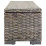 Caja de almacenaje madera caoba gris y ratán Kubu natural 110cm en Bancos para recibidores y almacenamiento | Comprar online en 
