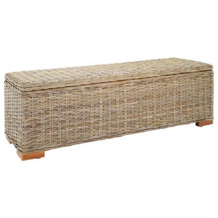 Caja de almacenaje madera de caoba y ratán Kubu natural 110 cm en Bancos para recibidores y almacenamiento | Comprar online en F