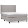 Cama box spring con colchón tela gris claro 140x200 cm de vidaXL, Camas y somieres - Ref: Foro24-3131273, Precio: 497,32 €, D...