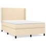 Cama box spring con colchón tela color crema 140x200 cm de vidaXL, Camas y somieres - Ref: Foro24-3131278, Precio: 525,54 €, ...