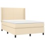 Cama box spring con colchón tela color crema 140x200 cm de vidaXL, Camas y somieres - Ref: Foro24-3131278, Precio: 525,54 €, ...