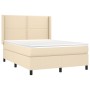 Cama box spring con colchón tela color crema 140x200 cm de vidaXL, Camas y somieres - Ref: Foro24-3131358, Precio: 492,01 €, ...