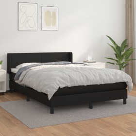Cama box spring con colchón cuero sintético negro 140x190 cm de vidaXL, Camas y somieres - Ref: Foro24-3130655, Precio: 461,2...
