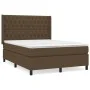 Box spring bed with dark brown fabric mattress 140x190 cm by vidaXL, Beds and slatted bases - Ref: Foro24-3131668, Price: 530...