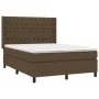 Box spring bed with dark brown fabric mattress 140x190 cm by vidaXL, Beds and slatted bases - Ref: Foro24-3131668, Price: 530...
