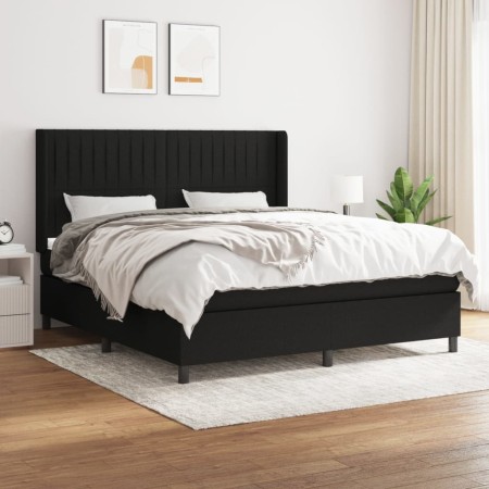 Cama box spring con colchón tela negro 180x200 cm de vidaXL, Camas y somieres - Ref: Foro24-3131611, Precio: 621,71 €, Descue...