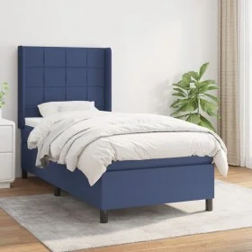 Box spring bed with blue fabric mattress 100x200 cm by vidaXL, Beds and slatted bases - Ref: Foro24-3131415, Price: 370,26 €,...