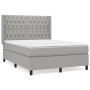Cama box spring con colchón tela gris claro 140x190 cm de vidaXL, Camas y somieres - Ref: Foro24-3131665, Precio: 521,24 €, D...