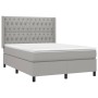 Cama box spring con colchón tela gris claro 140x190 cm de vidaXL, Camas y somieres - Ref: Foro24-3131665, Precio: 521,24 €, D...