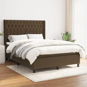 Box spring bed with dark brown fabric mattress 140x200 cm by vidaXL, Beds and slatted bases - Ref: Foro24-3131676, Price: 514...
