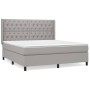 Cama box spring con colchón tela gris claro 160x200 cm de vidaXL, Camas y somieres - Ref: Foro24-3131681, Precio: 601,47 €, D...