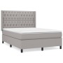 Cama box spring con colchón tela gris claro 140x200 cm de vidaXL, Camas y somieres - Ref: Foro24-3131673, Precio: 498,94 €, D...