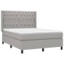Cama box spring con colchón tela gris claro 140x200 cm de vidaXL, Camas y somieres - Ref: Foro24-3131673, Precio: 498,94 €, D...