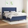 Box spring bed with blue fabric mattress 160x200 cm by vidaXL, Beds and slatted bases - Ref: Foro24-3131687, Price: 583,28 €,...
