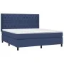 Box spring bed with blue fabric mattress 160x200 cm by vidaXL, Beds and slatted bases - Ref: Foro24-3131687, Price: 583,28 €,...