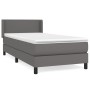 Cama box spring con colchón cuero sintético gris 90x200 cm de vidaXL, Camas y somieres - Ref: Foro24-3130701, Precio: 299,90 ...